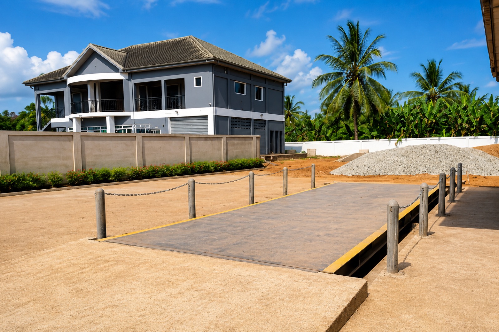 Shallow pit weighbridge close-up