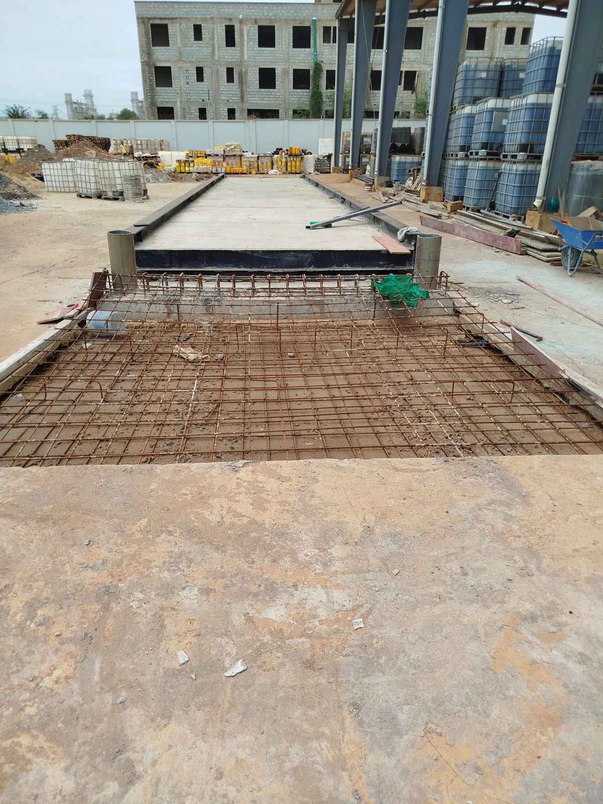 Weighbridge foundation and rebar works