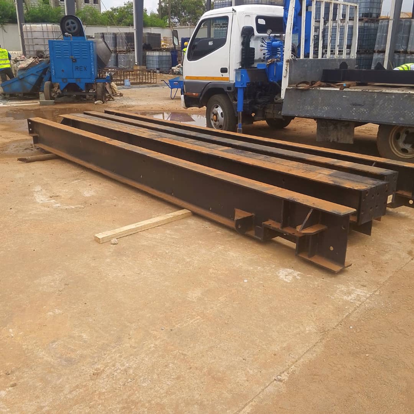 Weighbridge beams ready for installation