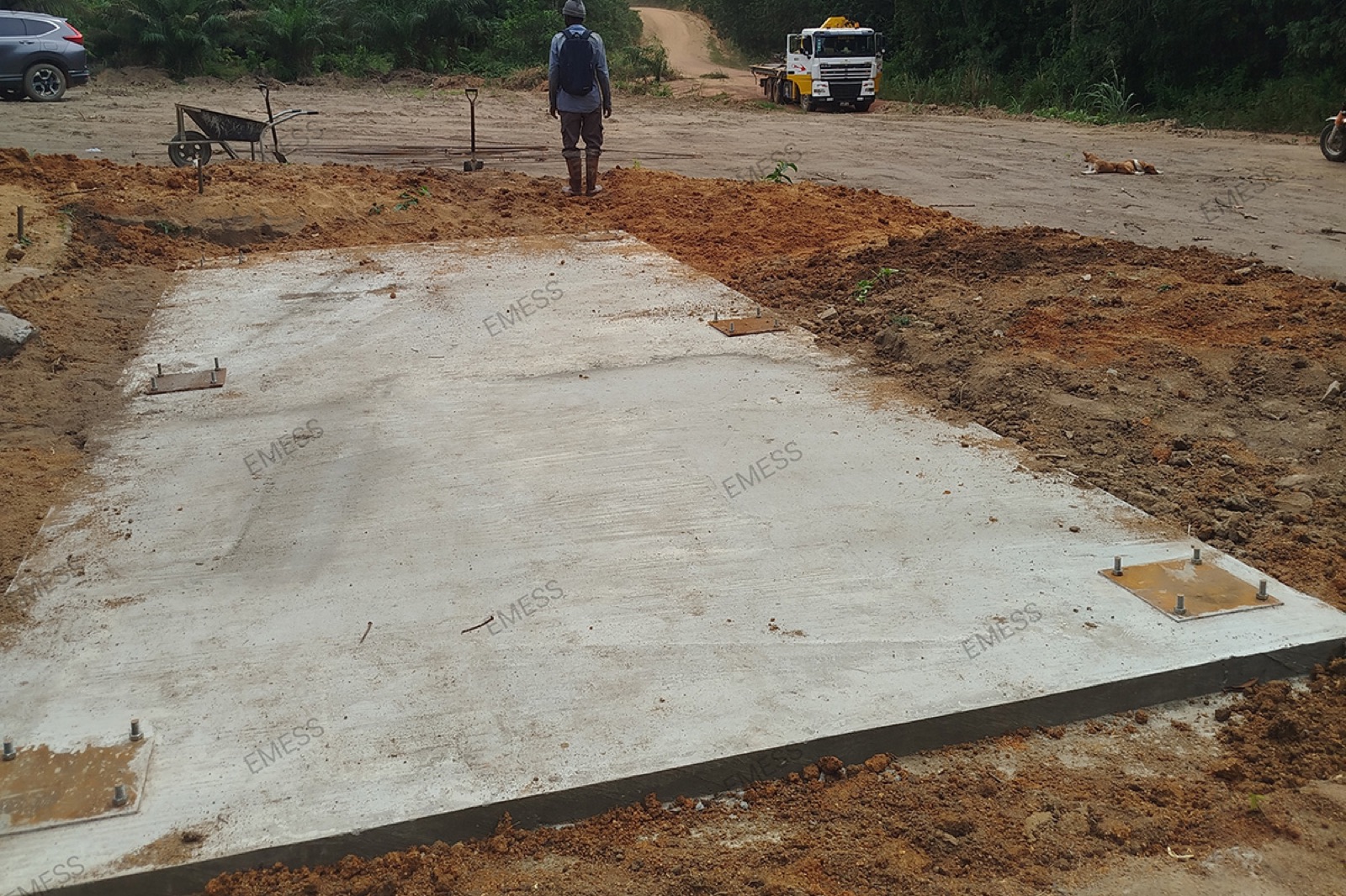 Completed weighbridge foundation ready for the deck
