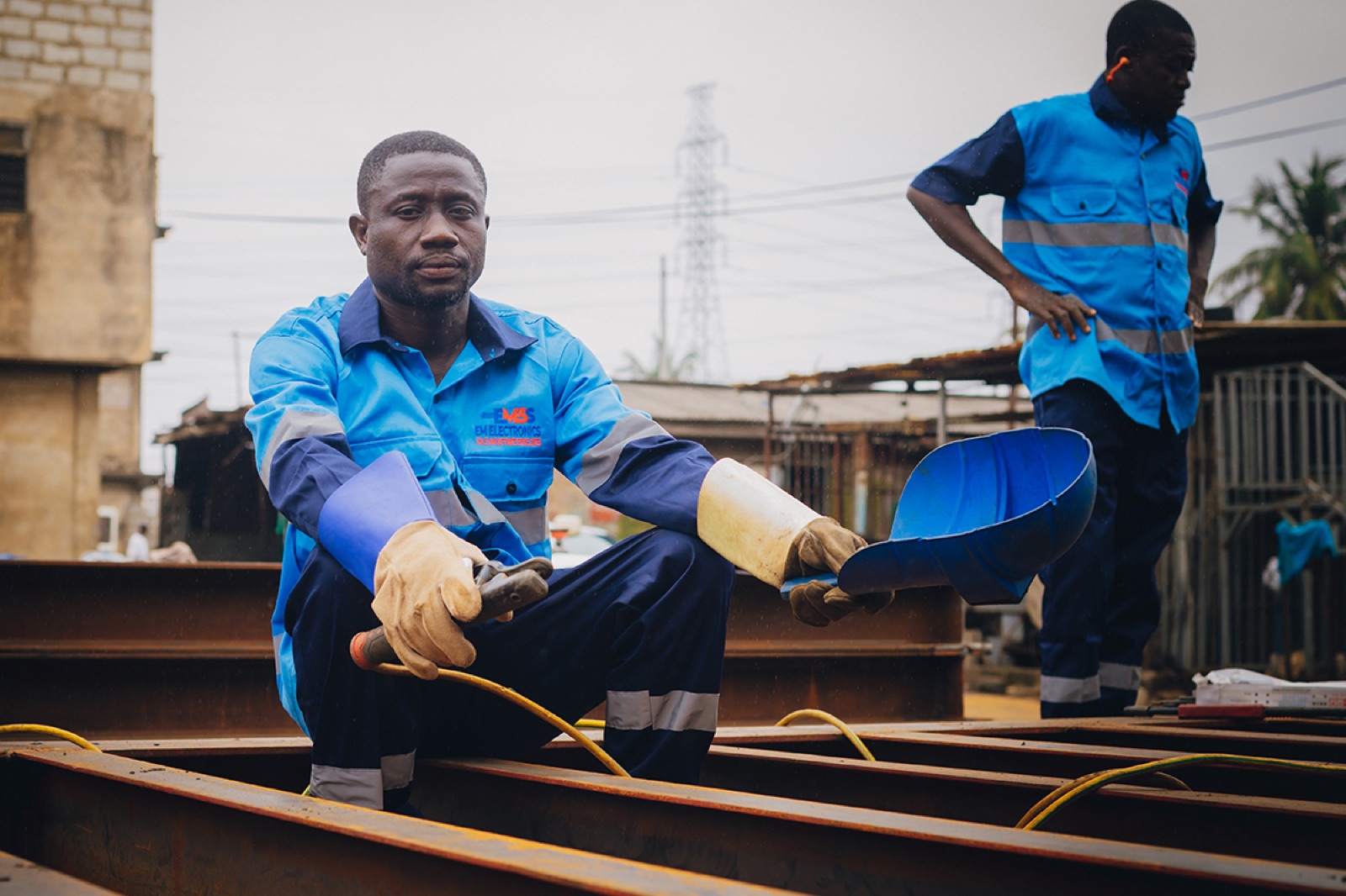 EMESS technician on a weighbridge assembly